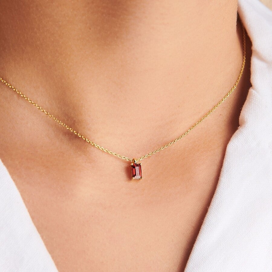 Rectangular 12month Birthday Stone Pendant Colorful Zircon Clavicle Chain 87109170 f7ed 4f1c a5ae 39c8362aa642
