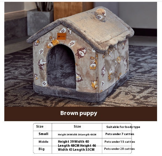 Foldable Dog House Pet Cat Bed Winter Dog Villa Sleep Kennel Removable Nest Warm Enclosed Cave Sofa Pets Supplies 871770a0 9a