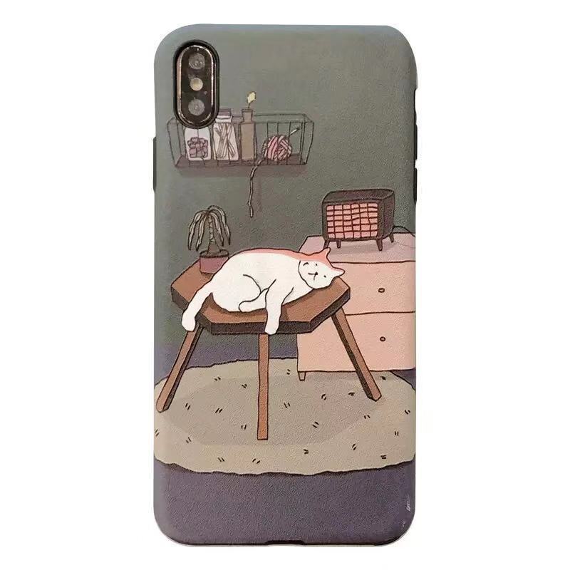 Embossed Cat Net Red Cartoon Mobile Phone Case 871814419753