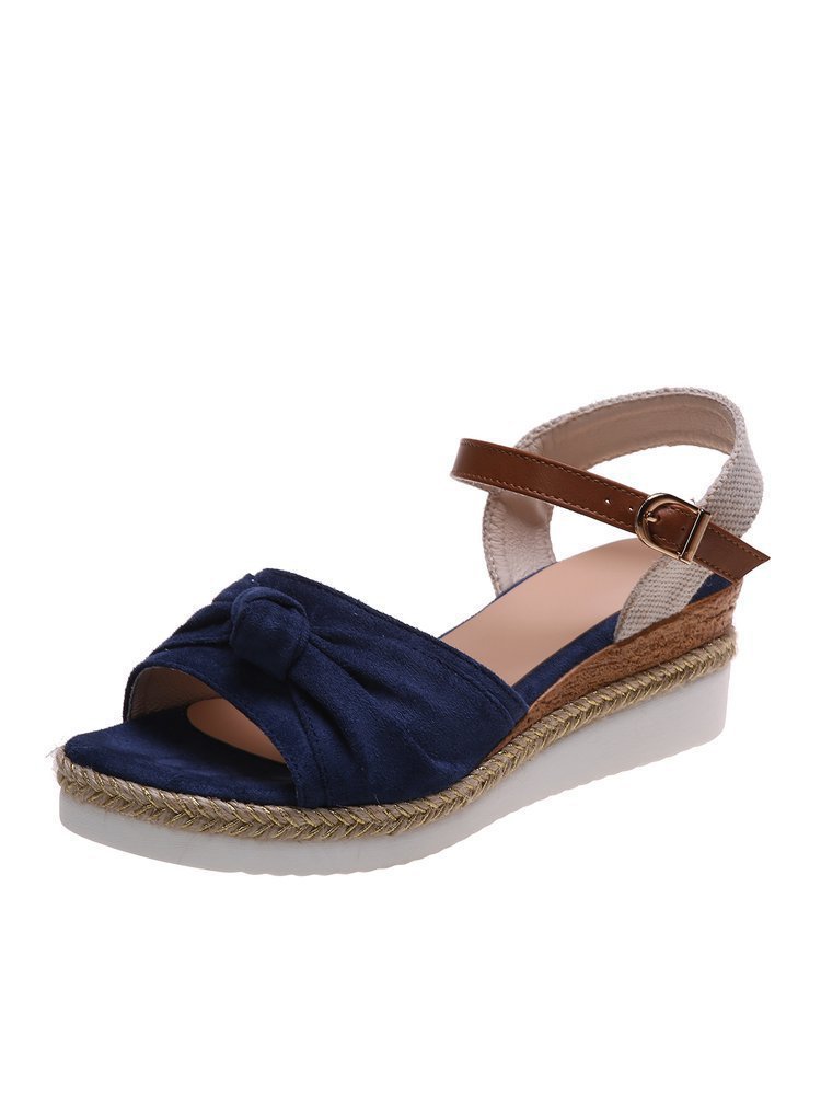 New Sandals Women's Bow Rope Bottom Lightweight Casual Women's Shoes Peep Toe Platform Sandals 87191454 4039 45bd a47f 719aa7