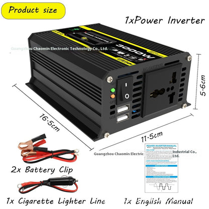 Inverter 12V To 220V110V3000W Vehicle Solar Power Conversion Inverter Off-grid High Frequency Correction 8719f106 e3ef 476f 9