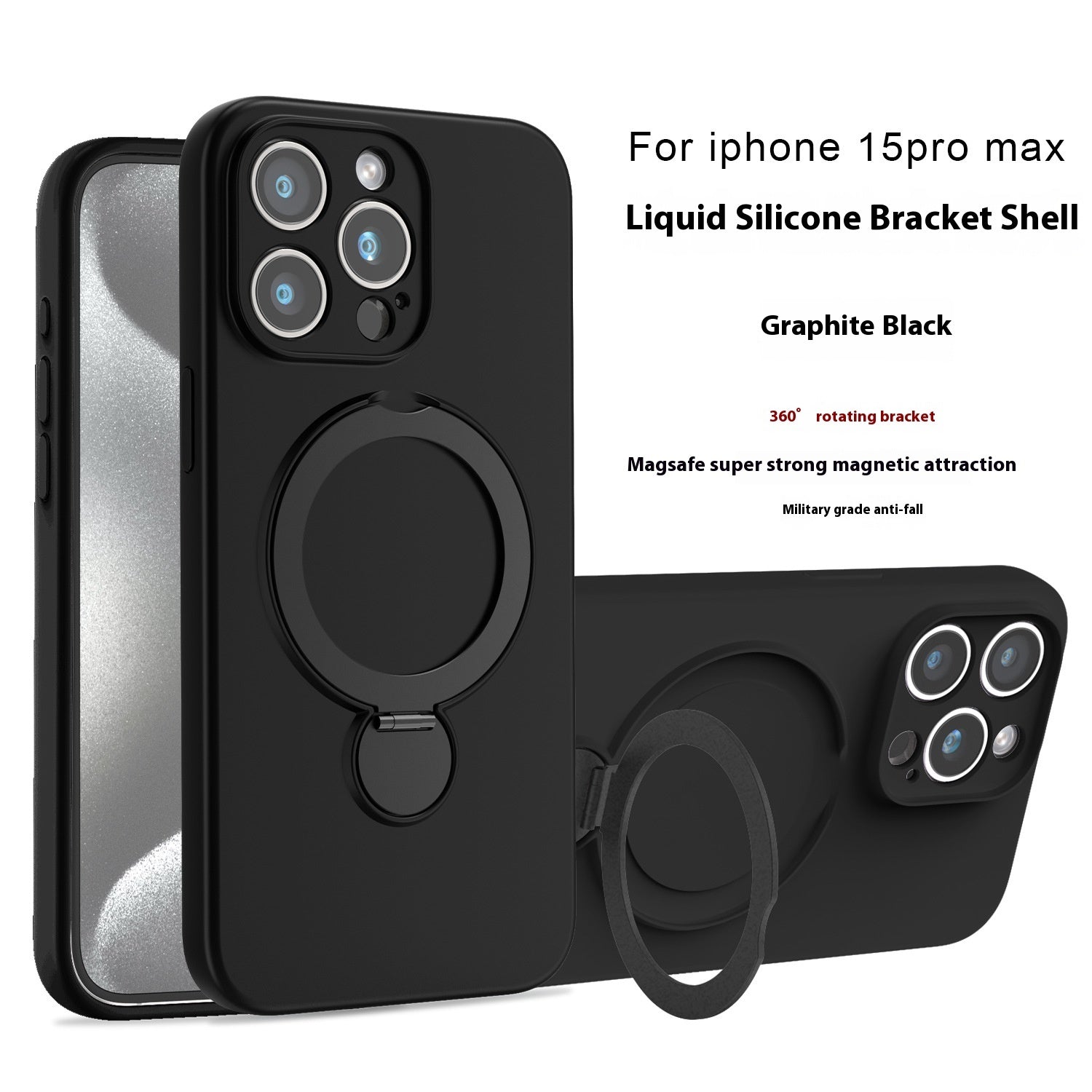 Liquid Silicone Magnetic Bracket Phone Case Applicable Anti-fall - 图片 6