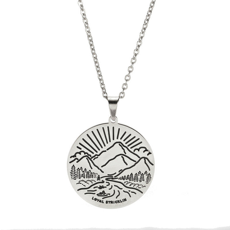 Inspirational Necklace Mountain Peak Personality Snow Mountain Necklace Simple 873721027543