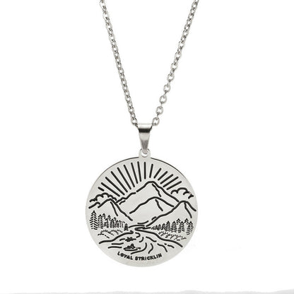 Inspirational Necklace Mountain Peak Personality Snow Mountain Necklace Simple 873721027543