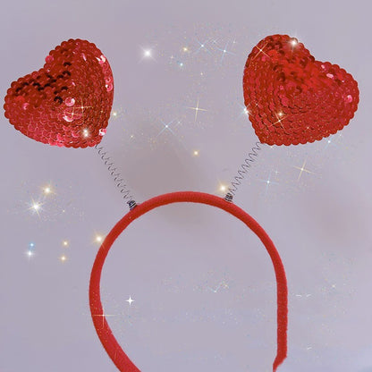 Fashion Headband Holiday Party Headdress Red Paillette Love Headband 87572841 b58c 406d 8537 35cbac0cf42a