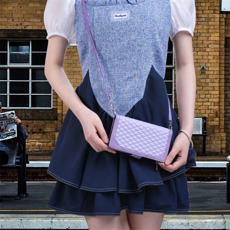 Crossbody Plaid Multi-functional Zipper Bag Mobile Phone Case 877f0222 7b12 478e bc0d c63834a9a6da