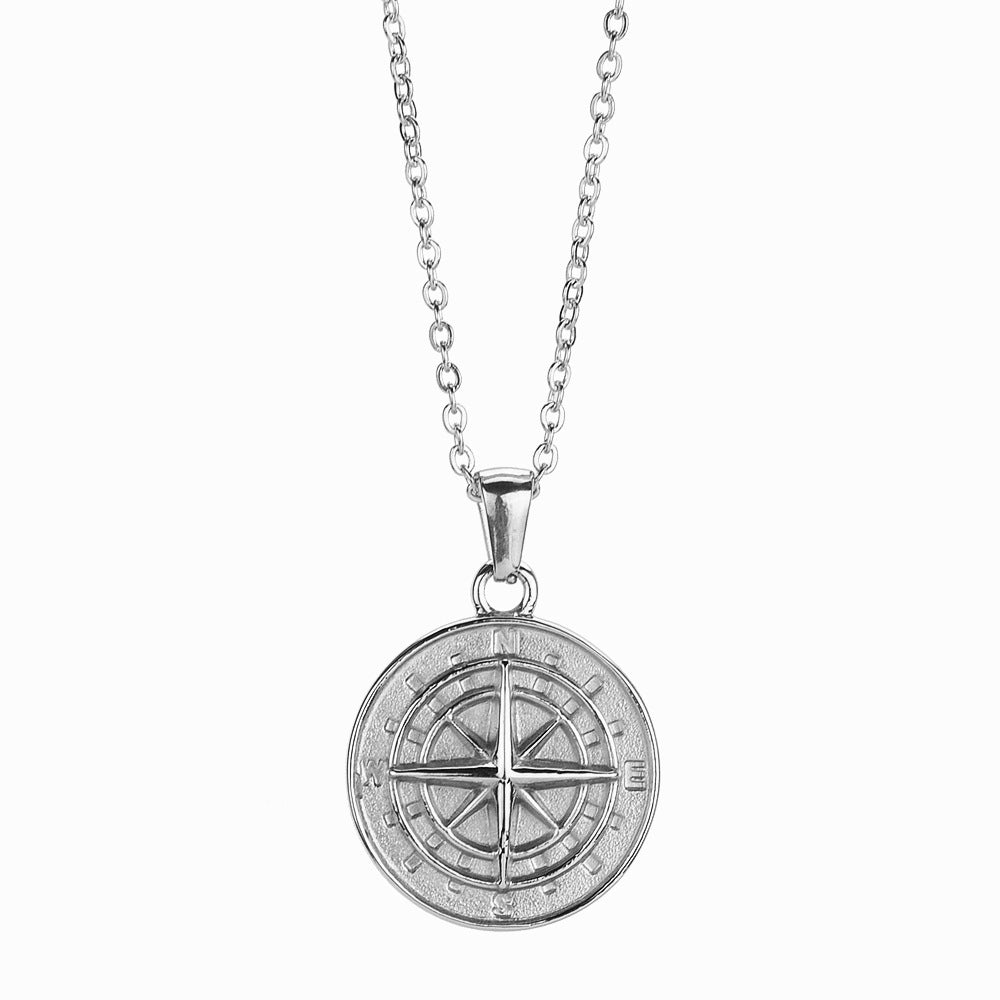 Stainless Steel Compass Circular Necklace 879796c0 2c5b 430c a0da 05af889c6e13