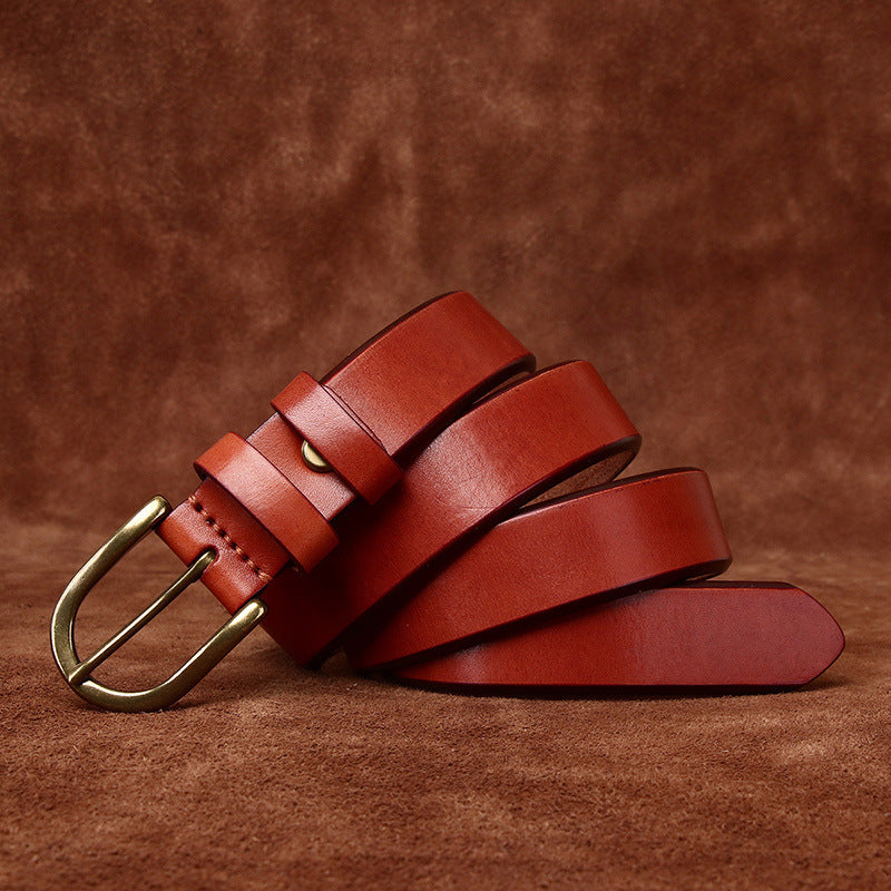 3.3CM Wide Copper Buckle Trendy Fashion Retro Belt Men - HD Wireless Product #10