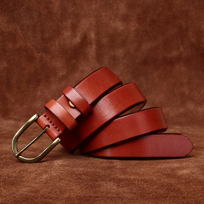 3.3CM Wide Copper Buckle Trendy Fashion Retro Belt Men - HD Wireless Product #10