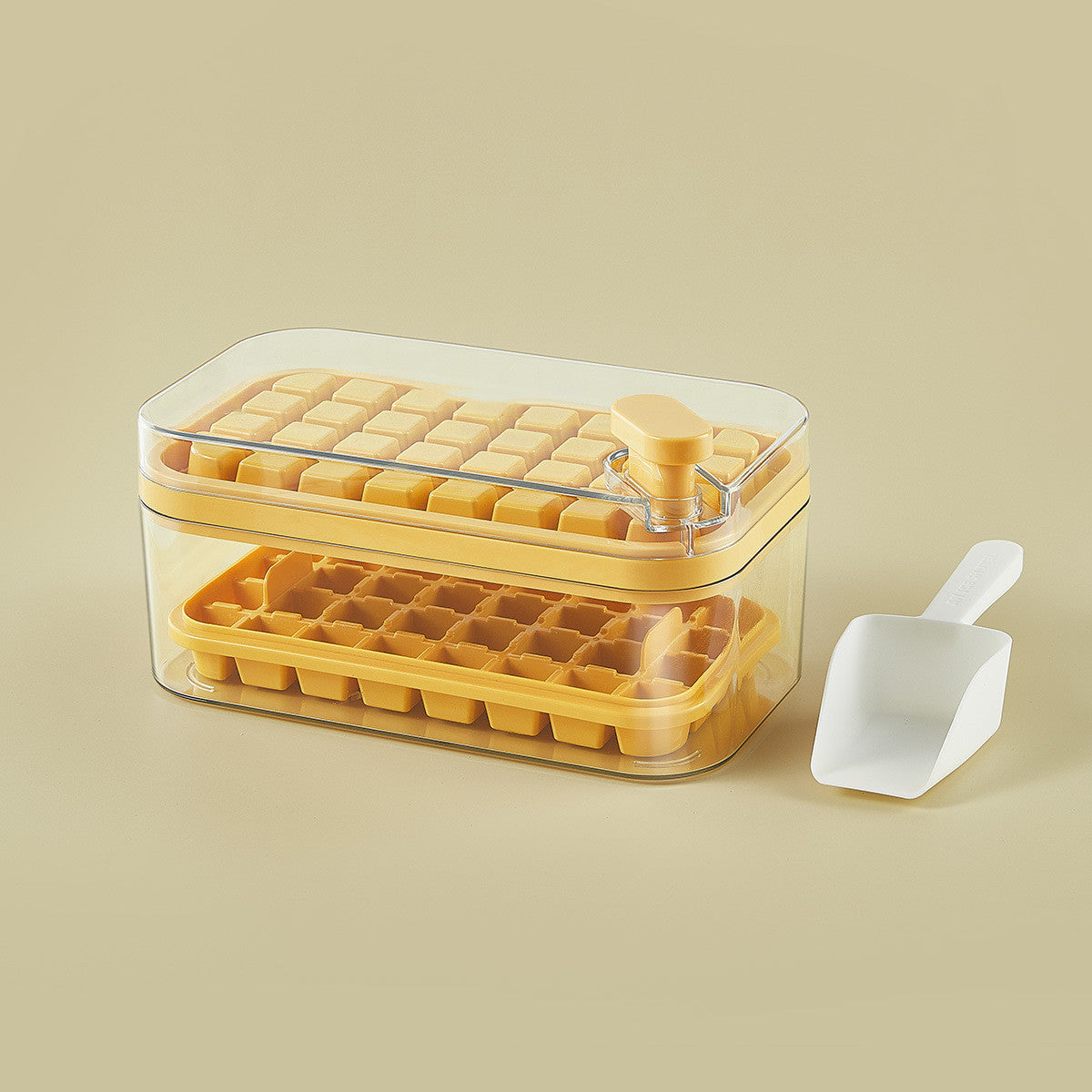 One-button Press Type Ice Mold Box Plastics Ice Cube Maker Ice Tray Mold With Storage Box With Lid Bar Kitchen Accessories 87