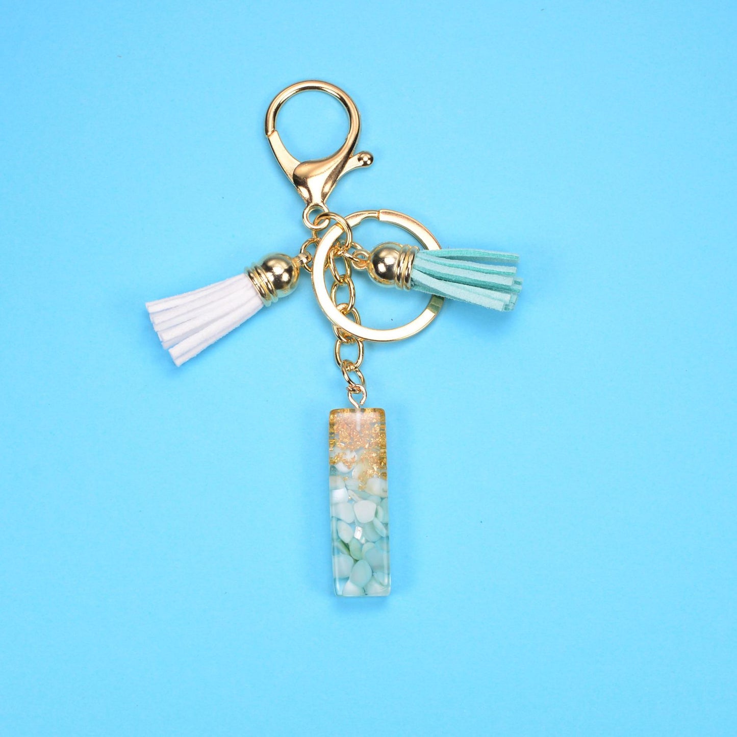 English Alphabet Keychain Tassel Pendant Stone Gold Foil Resin Key 87d5cc00 274c 4712 91ed 788c2458c722