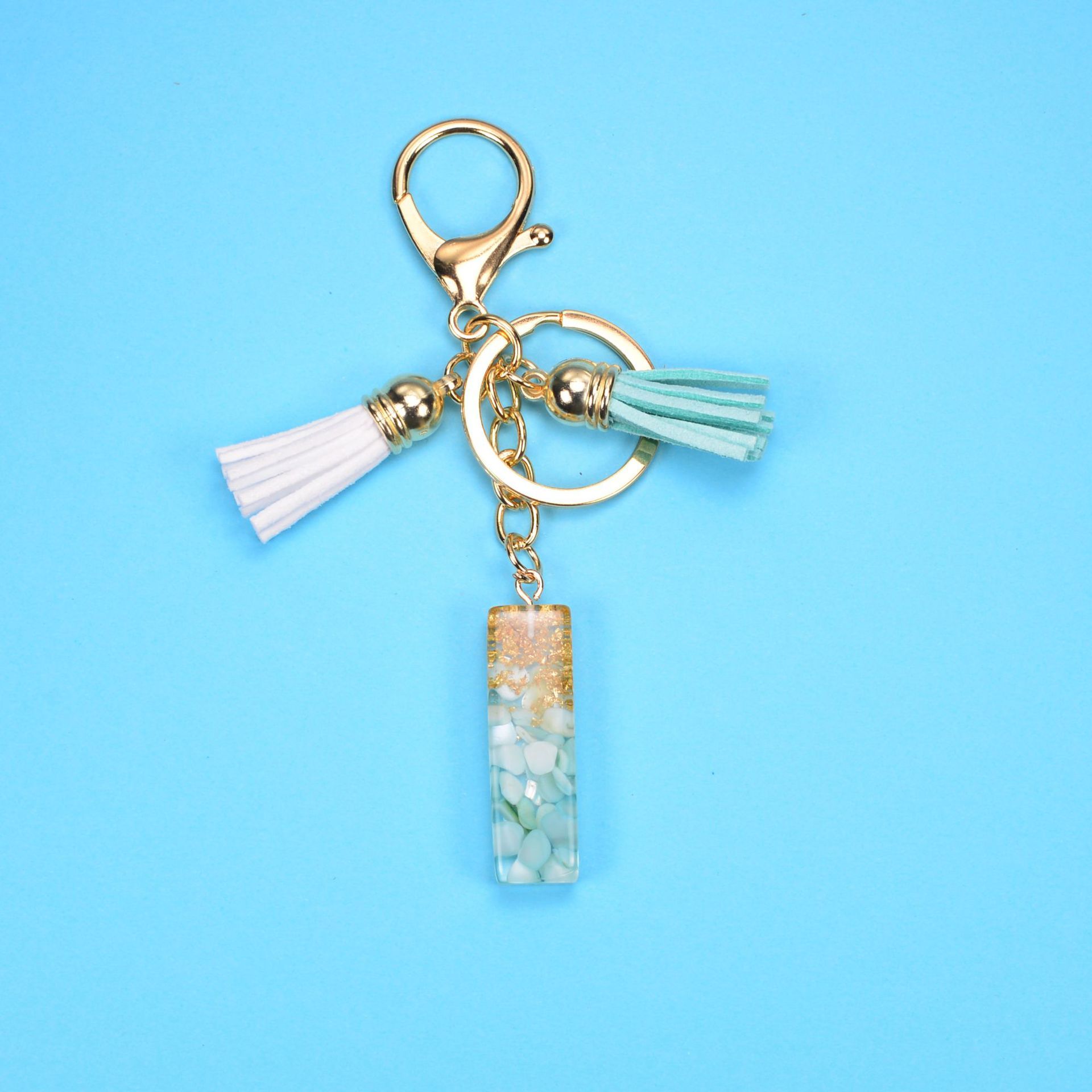English Alphabet Keychain Tassel Pendant Stone Gold Foil Resin Key 87d5cc00 274c 4712 91ed 788c2458c722