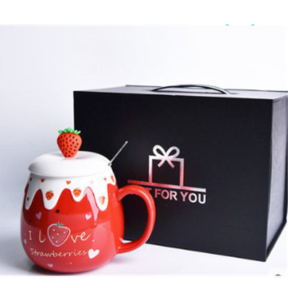 Ceramic Coffee Mug With Lid And Spoon Cute Creative Kawaii Water 87d6a6d2 89c1 4b63 a90f 0e7e388c2645