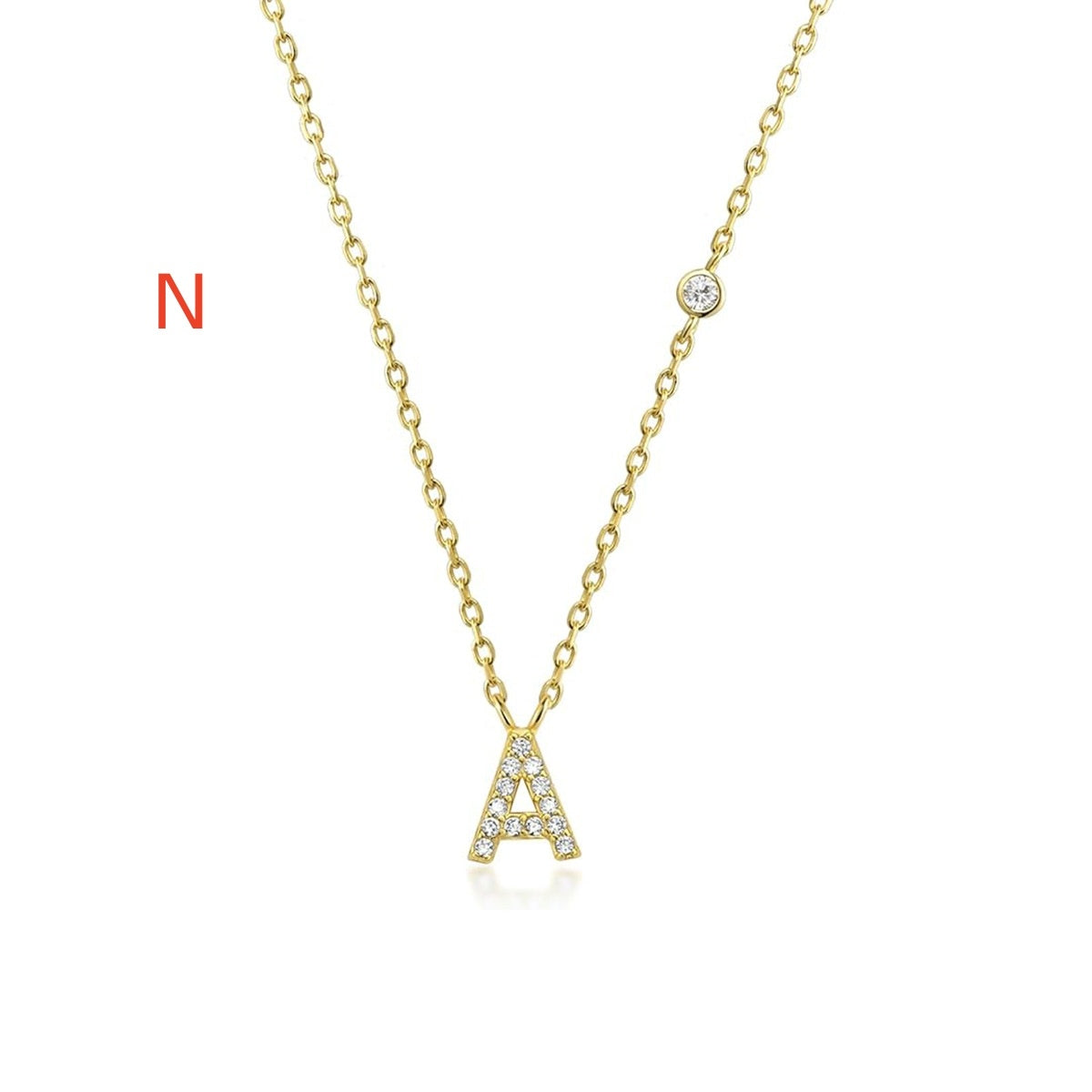 Fashion Jewelry Luxury Gold Color A-Z 26 Letters Necklace CZ Pendant For Women Cute Initials Name Necklace Fashion Party Wedd