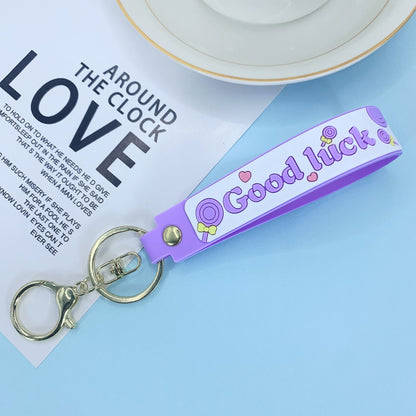 Lollipop Rainbow-colored Belt Hand Strap Keychain 87deb108 e8d0 4fac ab58 aa618967f435