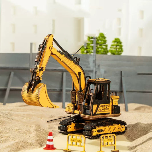 3d Three-dimensional Puzzle Wooden Assembly Power Engineering Vehicle - HD Wireless Product #1