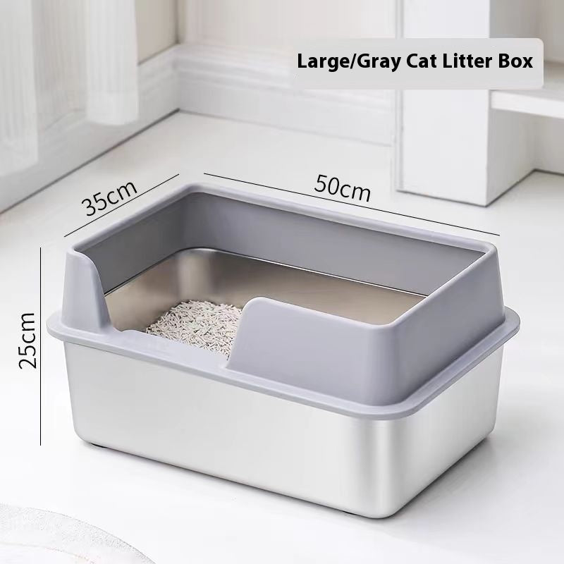 Stainless Steel Litter Box High Fence Anti-splash 87f7b0b1 1ebe 4770 96c6 055f659afddb trans