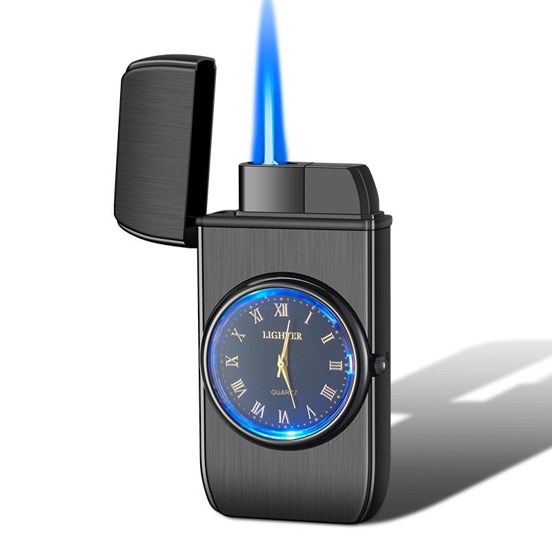 Personalized Creative Multifunctional Electronic Watch Cigarette Lighter-in-one Body Multi-purpose LED Flashing Lamp Gift Lig
