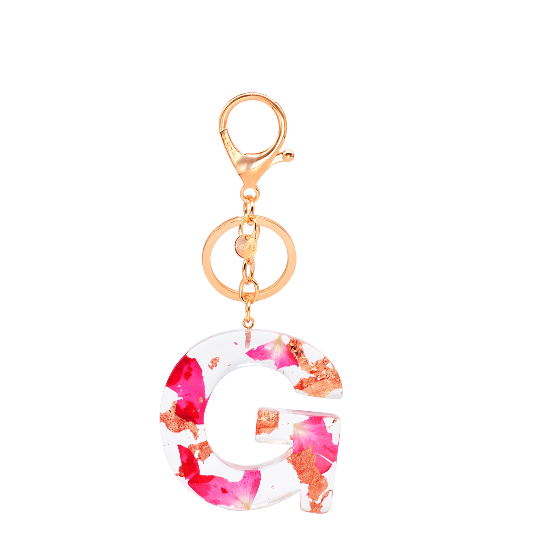 Petal Resin Keychain English Alphabet Pendant 880313b2 da9f 423d 96b0 3a5caa29aaad