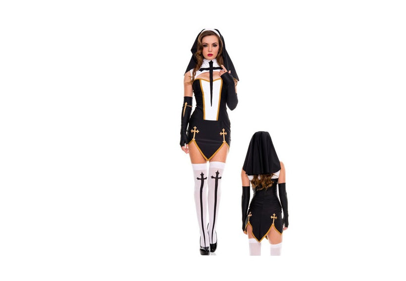 Sexy Bad Habit Nun Costume Religious Sister Fancy Dress 8812329091007