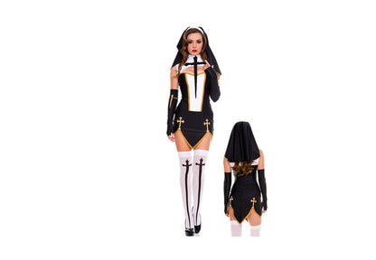 Sexy Bad Habit Nun Costume Religious Sister Fancy Dress 8812329091007