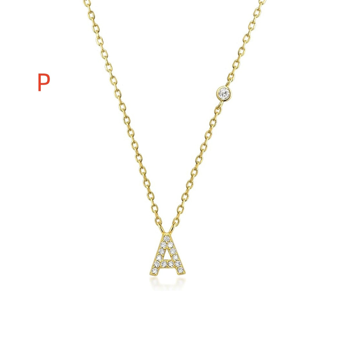 Fashion Jewelry Luxury Gold Color A-Z 26 Letters Necklace CZ Pendant For Women Cute Initials Name Necklace Fashion Party Wedd
