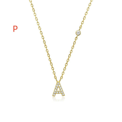 Fashion Jewelry Luxury Gold Color A-Z 26 Letters Necklace CZ Pendant For Women Cute Initials Name Necklace Fashion Party Wedd