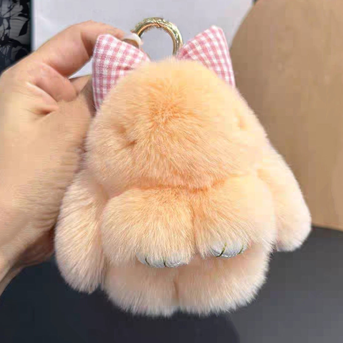 Rabbit Fur Bow Bunny Car Key Ring 8820a24b 6f7d 4867 ba99 fe0fa807bebd