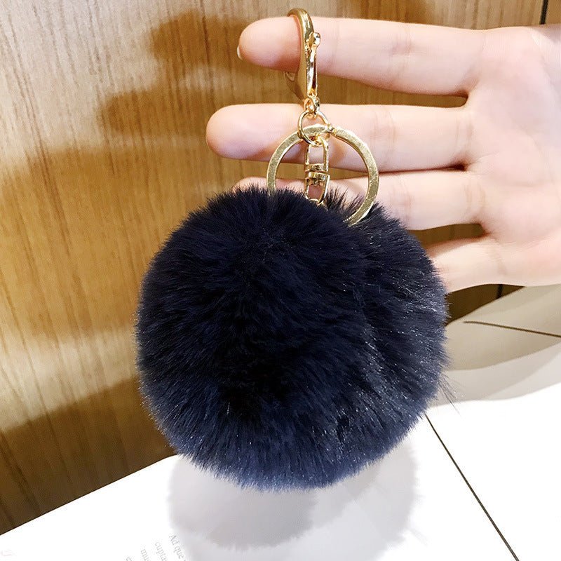 Imitated lazy rabbit fur ball car keychain pendant 884398172040