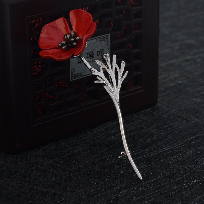 Red flower brooch 884978712409