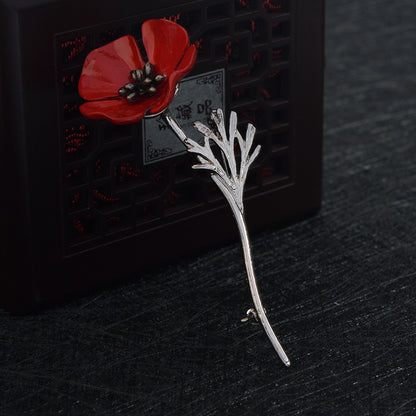 Red flower brooch 884978712409