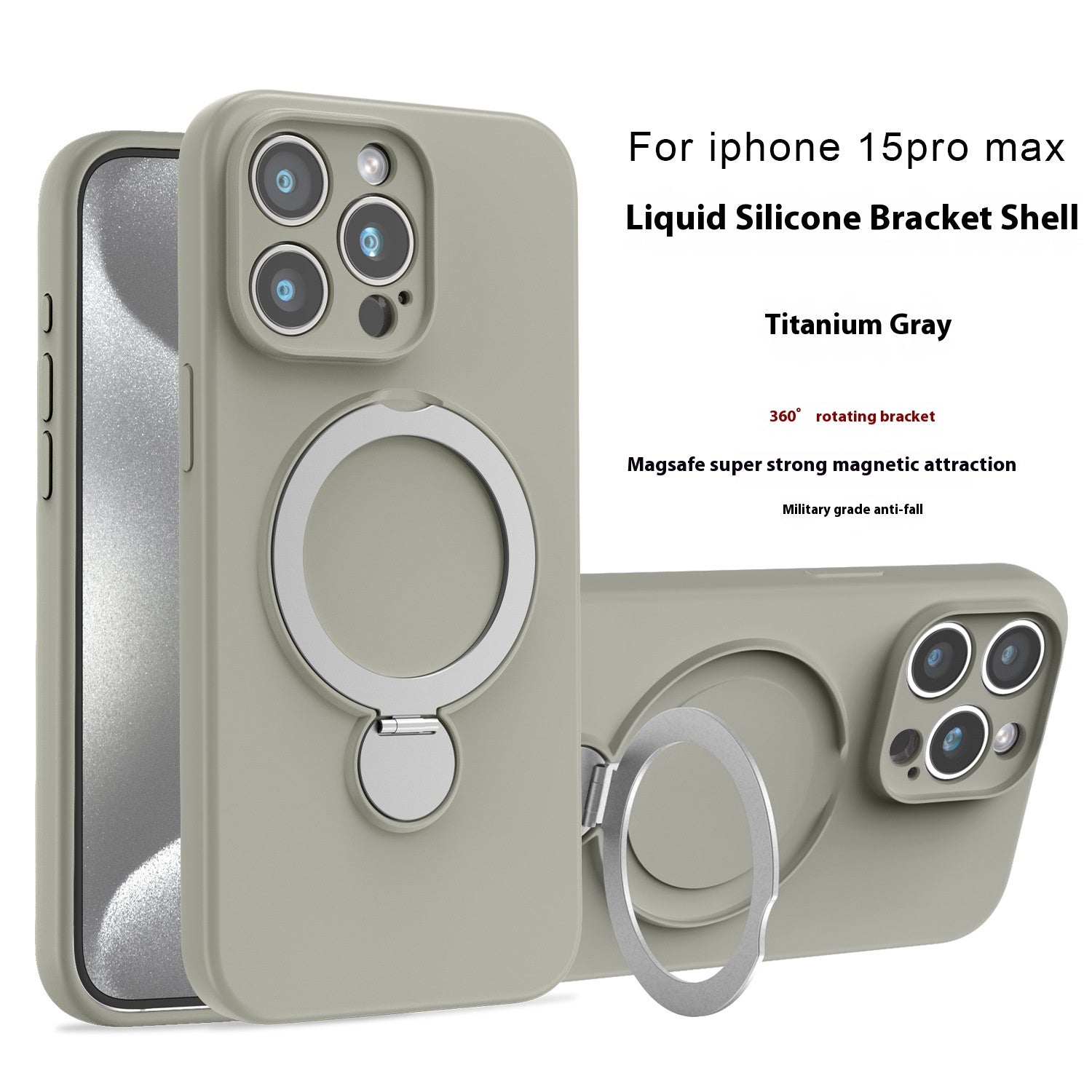 Liquid Silicone Magnetic Bracket Phone Case Applicable Anti-fall - 图片 9