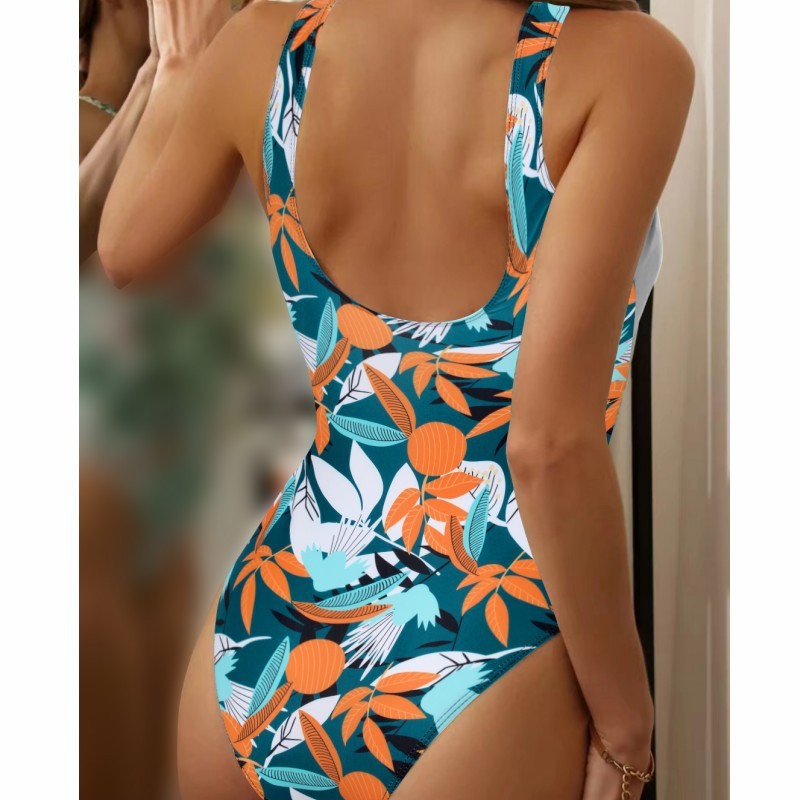 Women's High Waist Polyester Printed One-piece Bikini 886e0c3d 534a 4451 bd68 a1ed578d4e8c