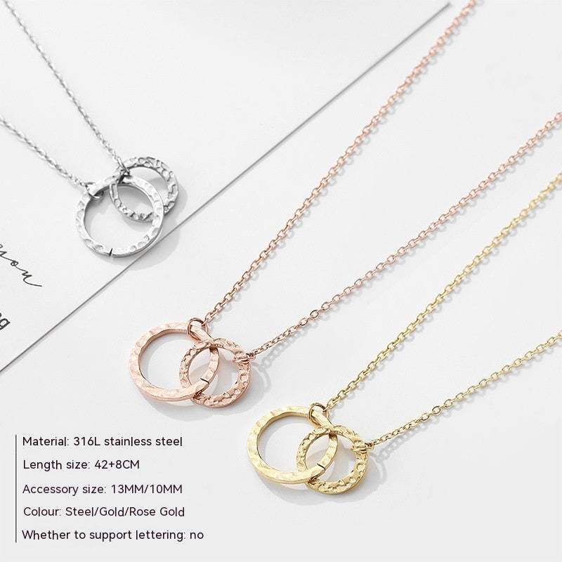 Geometric Pendant Double-layer Stainless Steel Necklace 8886f7db 8395 43d0 8375 a53f52640248
