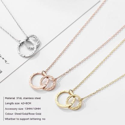 Geometric Pendant Double-layer Stainless Steel Necklace 8886f7db 8395 43d0 8375 a53f52640248