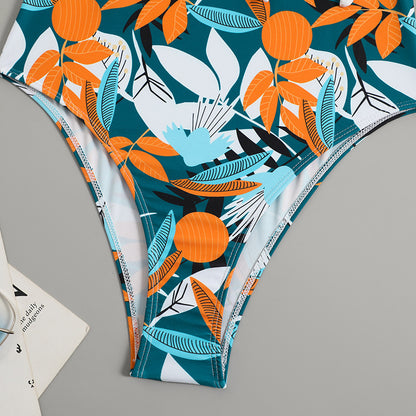 Women's High Waist Polyester Printed One-piece Bikini 888a65d6 366b 4835 ba80 897297a8792f
