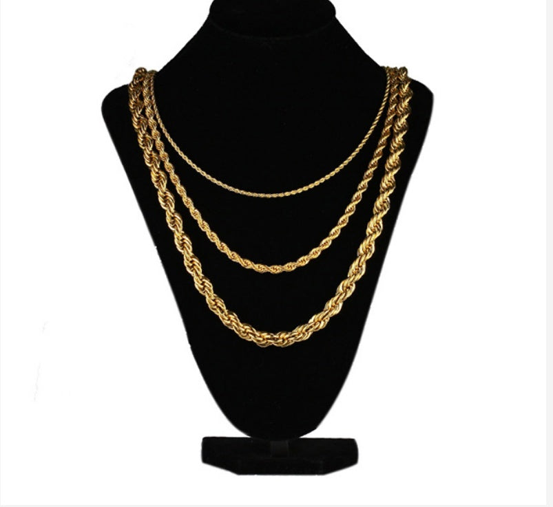 Hip Hop Style Wave Twist Necklace 8893b64b e594 48b9 9f7a cec80aaf352f