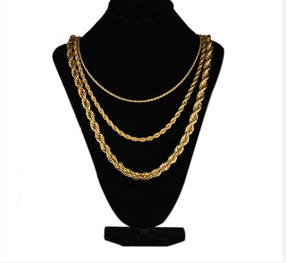 Hip Hop Style Wave Twist Necklace 8893b64b e594 48b9 9f7a cec80aaf352f