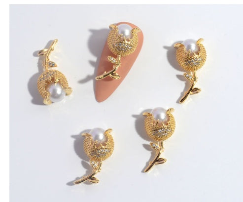 Nail Ornament Zircon Flower Tassel Chain 889d4527 0815 4e18 ae44 8e9ed2741309