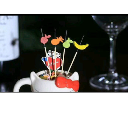 Disposable Christmas Tree Fruit Toothpick Fancy Bamboo String Bamboo Stick Cocktail Art Fruit Fork New 5 Models 8900bb09 bc5a