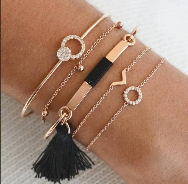 female multi-layer rope chain bracelet jewelry 897526029787
