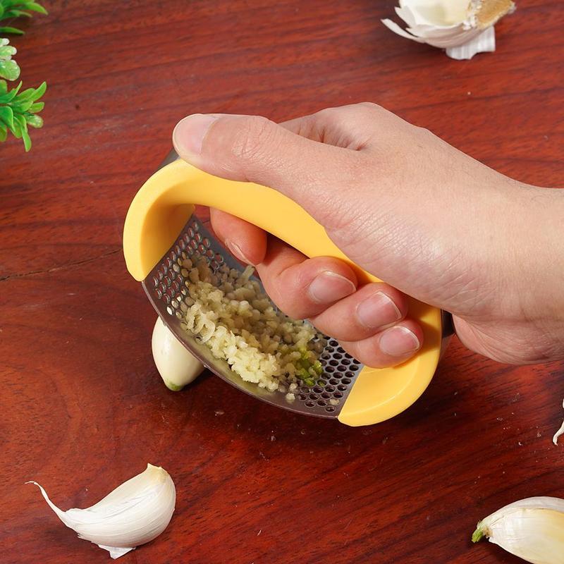 Stainless Steel Garlic Masher Garlic Press Household Manual Curve Fruit Vegetable Tools Kitchen Gadgets 898627937252