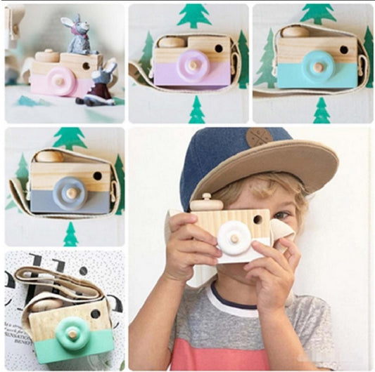 Cute Wooden Camera Toys Baby Kid Hanging Photography Prop Decoration Educational Outdoor Activity Toy Children's Day Happy Gi