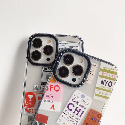Travel Ticket Label Transparent Phone Case 89a353b1 98fb 45a4 b141 3305a617f303