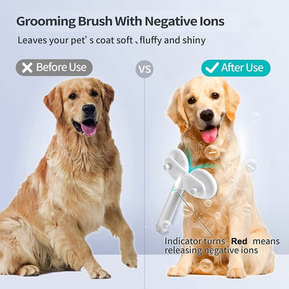 Pet Cat Brush Dog Slicker Brush Double-headed Negative Ion One-button Self Cleaning Dog Cat Hair Removal Pets Products 89bd6d