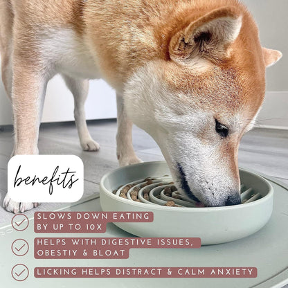 The Slowdown Bowl Silicone Slow Feeder For Dogs Puppies Slow Eating Modern Lick Mat Design Reduces Gulping Dishwasher Fit For
