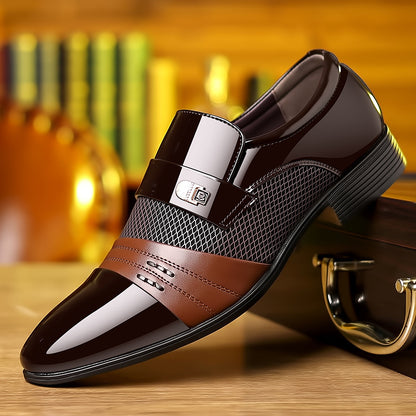 Wine Red Fashion Patchwork Leather Shoes For Men 89e055b8 7a14 4f33 a008 ce4283fd8cb9