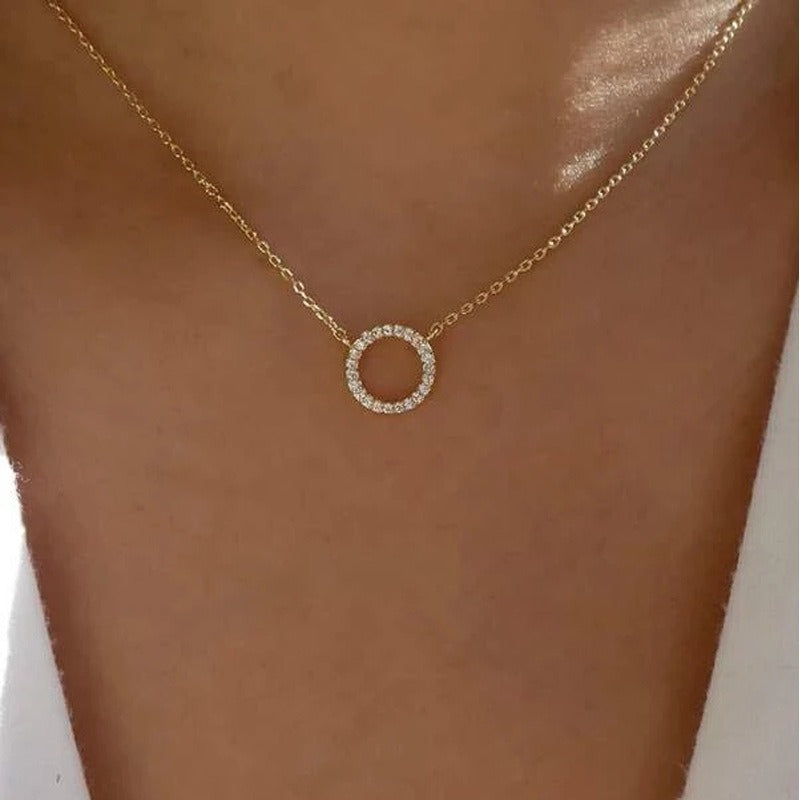 Trend Elegant Jewelry Crystal Love Letter Pendant Necklace Golden Color 89f58025 acef 43aa b67b 0840dd940e4c
