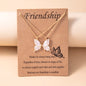 1 Pair Butterfly Pendant Necklace For Women Girls Sisters Friends With Inspirational Friendship Card - HD Wireless Product #8