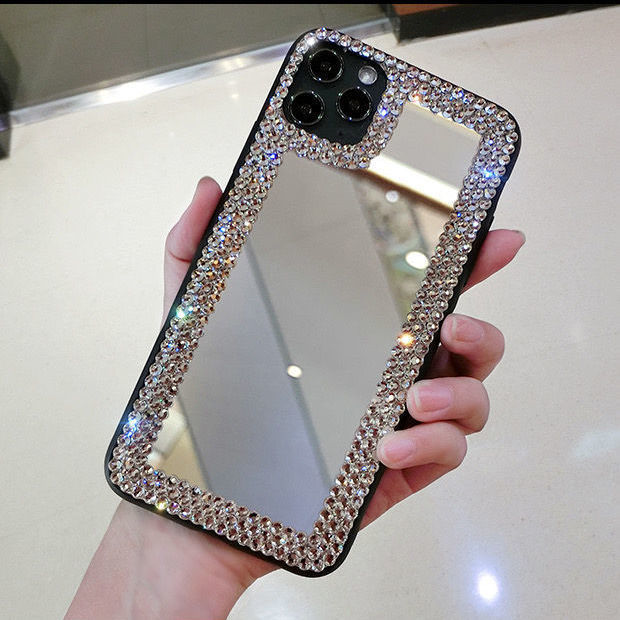 Acrylic Mirror Rhinestone Luxury Diamond Makeup Mirror Phone Case 8a077829 8df2 4ec6 8f98 91957f0afdc1
